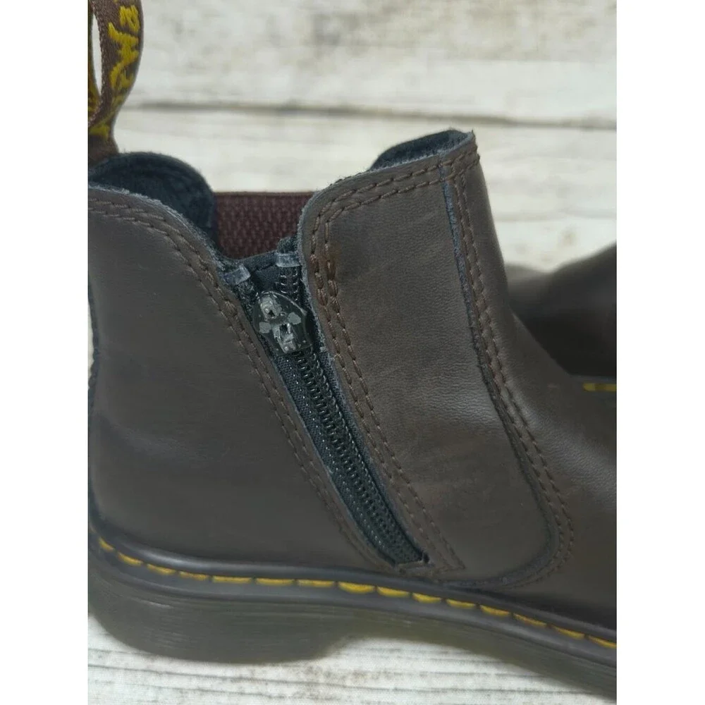 Dr Martens Brown Leather Size Zip Boots Youth Size 2
